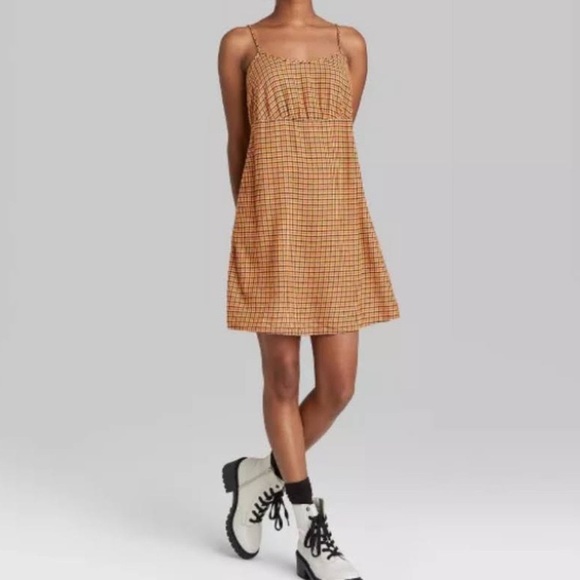 wild fable Dresses & Skirts - Wild Fable Flannel Babydoll Plaid Dress Spaghetti Strap Size XS